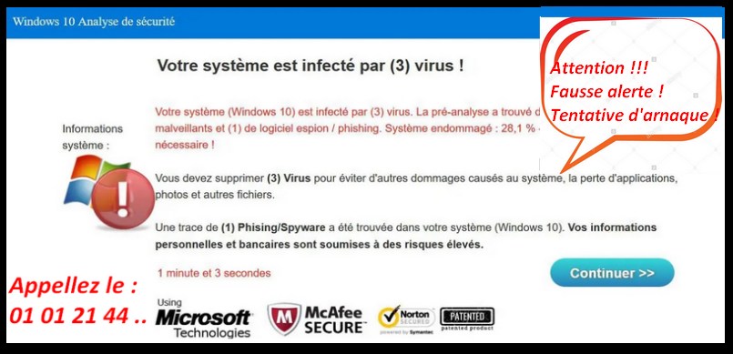 virus fausse alerte - reparation-ordinateur-niort Niort